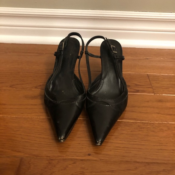 Paola Corelli Black Leather Heels - Picture 1 of 2